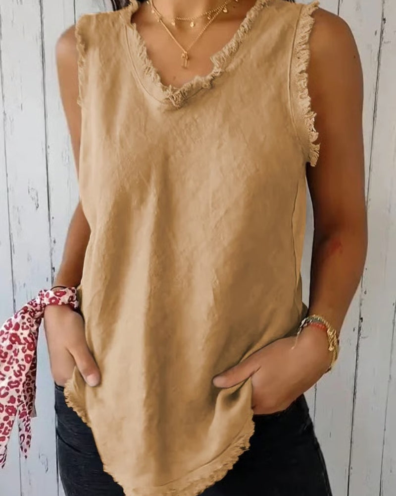 Zyrelle | Women’s Frill Trim Sleeveless Summer Top