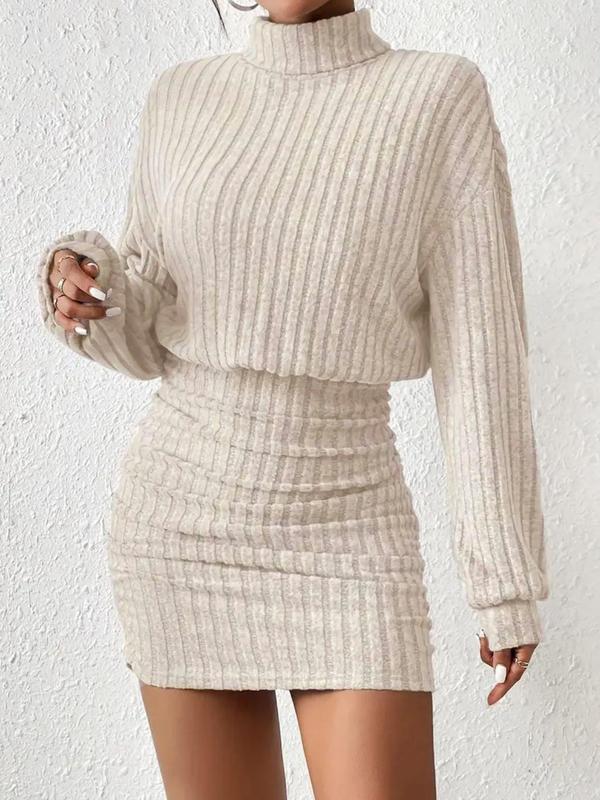 Aitana | Women’s Turtleneck Ribbed Sweater Dress