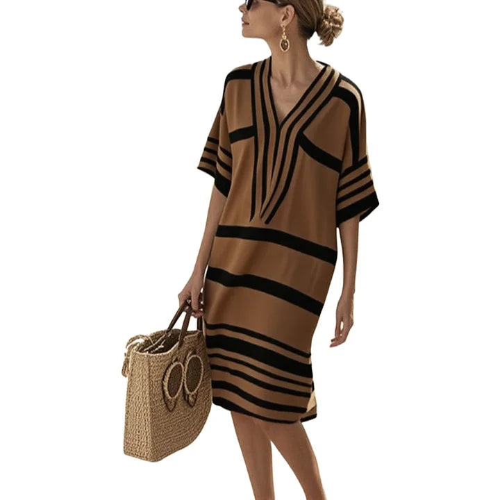 Striped Midi Dress – Lightweight Summer Dress for Women