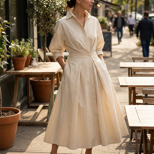 Sofia | Women’s Tailored Wrap Shirt Maxi Dress