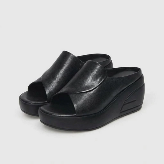 Women’s Platform Slide Sandals – Thick Sole with Open-Toe Design