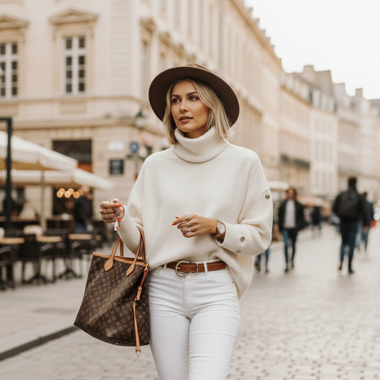 Elegant classy knit turtleneck sweater