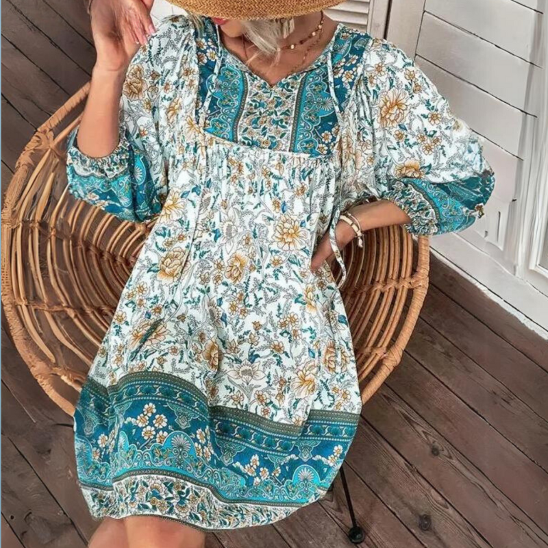 Zyvella | Women’s Boho Floral Relaxed Dress