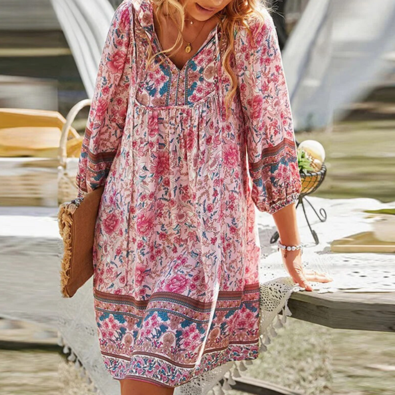 Zyvella | Women’s Boho Floral Relaxed Dress