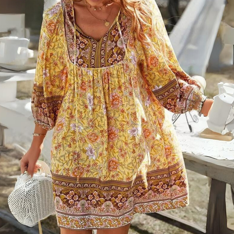 Zyvella | Women’s Boho Floral Relaxed Dress