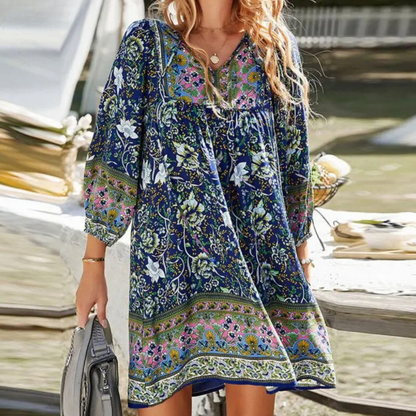 Zyvella | Women’s Boho Floral Relaxed Dress