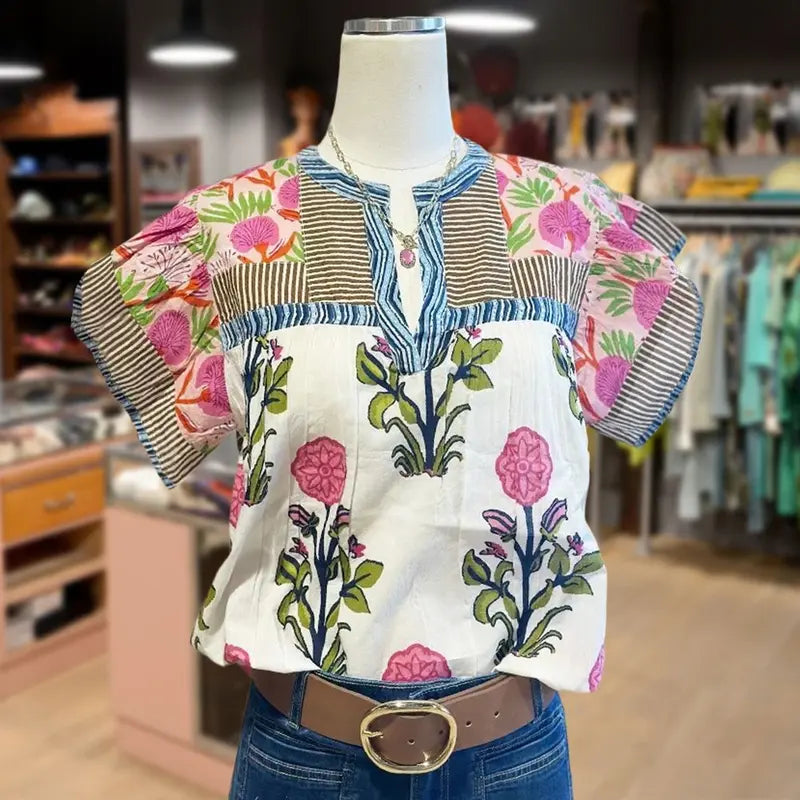 Floral Boho Blouse – Lightweight Summer Top for Women