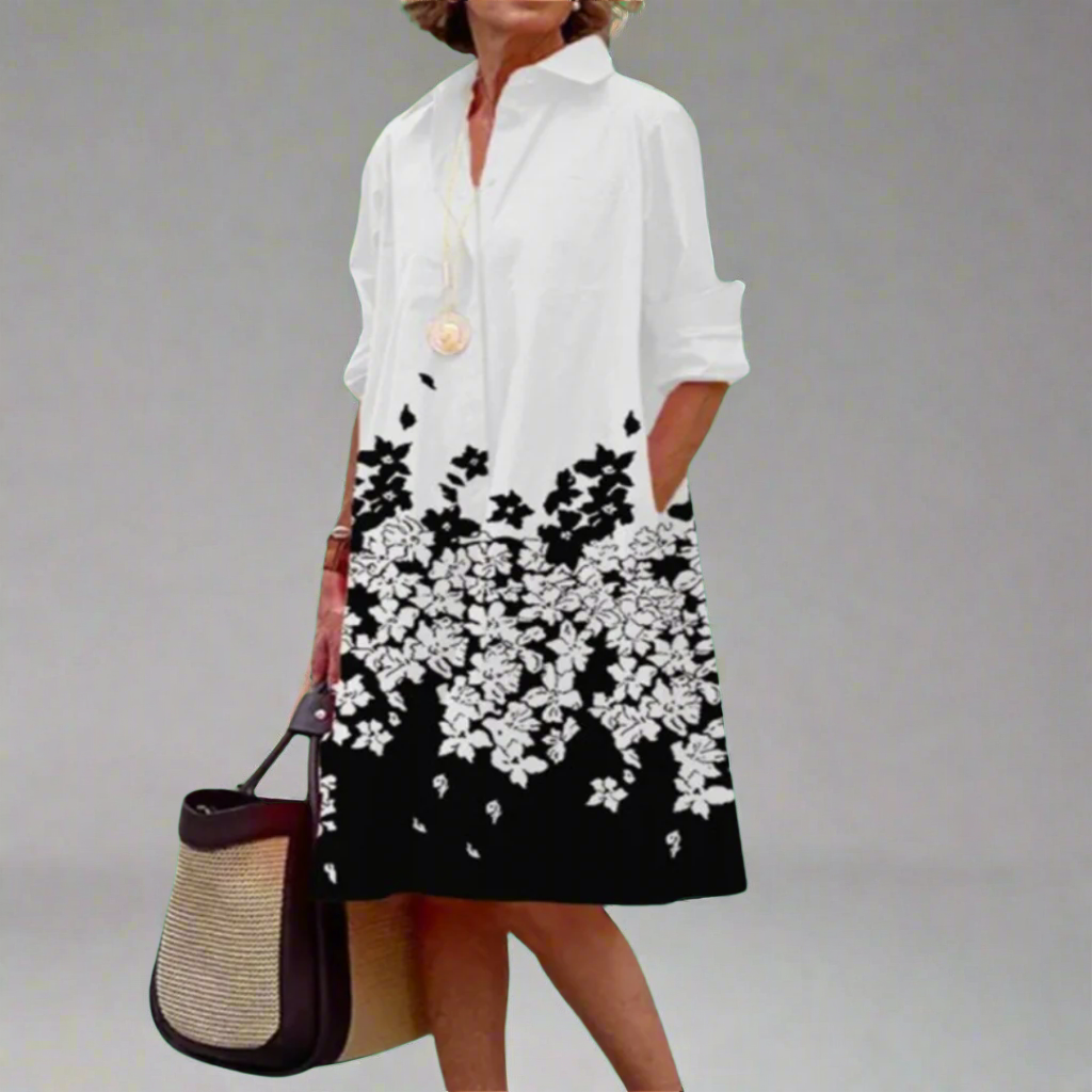 Elowen | Women’s Floral Shirt Midi Dress