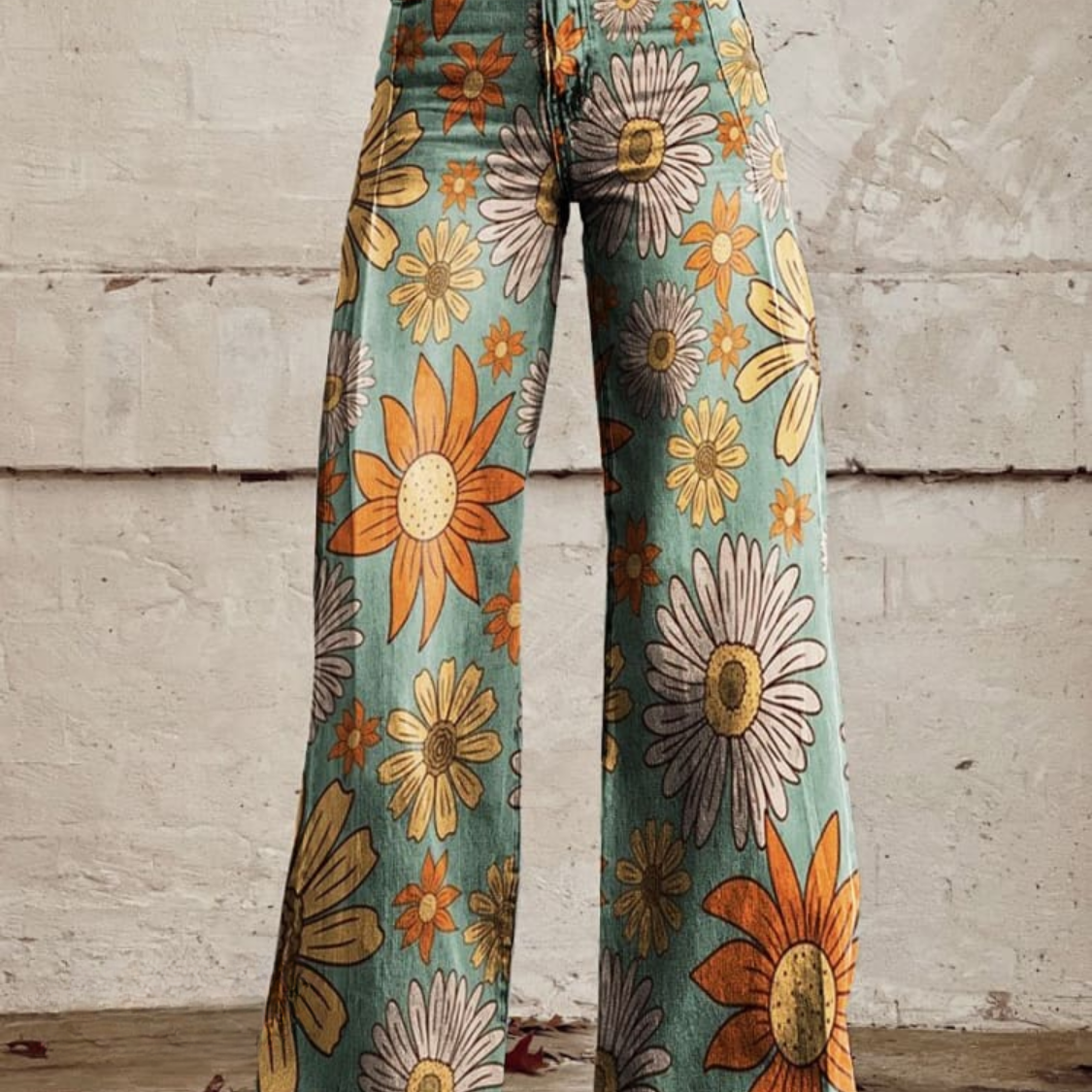 Elanor | Women’s Floral Wide Leg Jeans