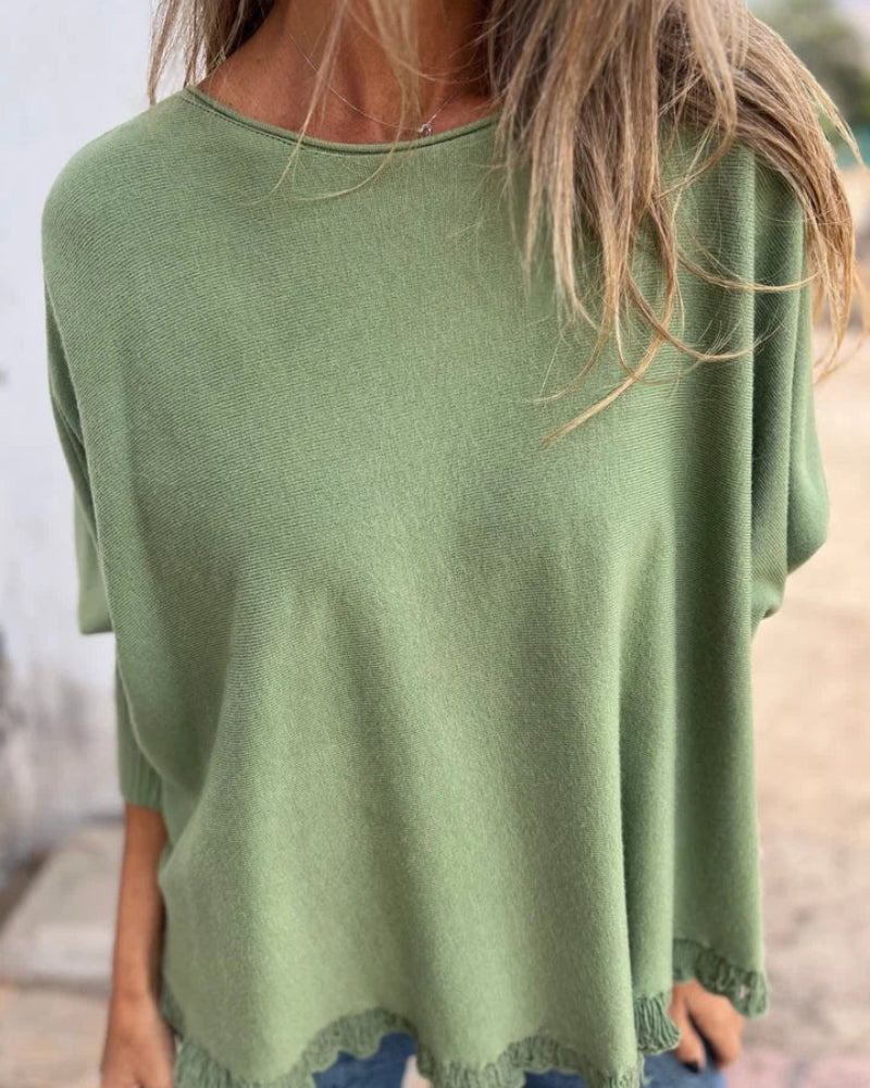 Nerisse | Women’s Relaxed Knit Batwing Sleeve Top