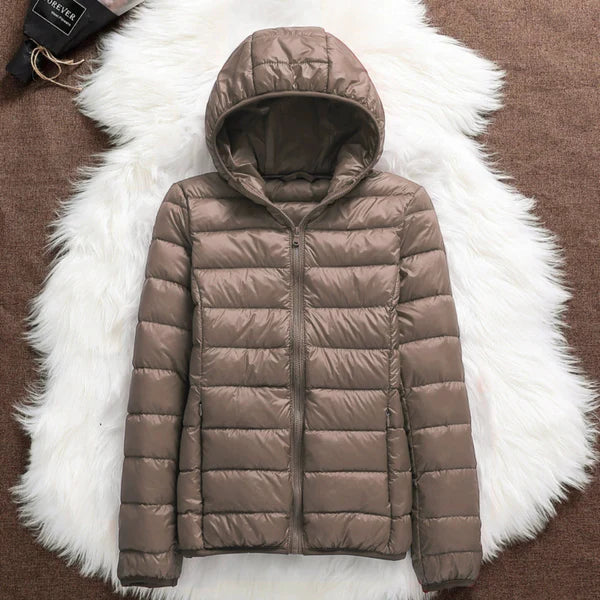 Women’s Quilted Jacket – Zip-Front Long Sleeve Outerwear