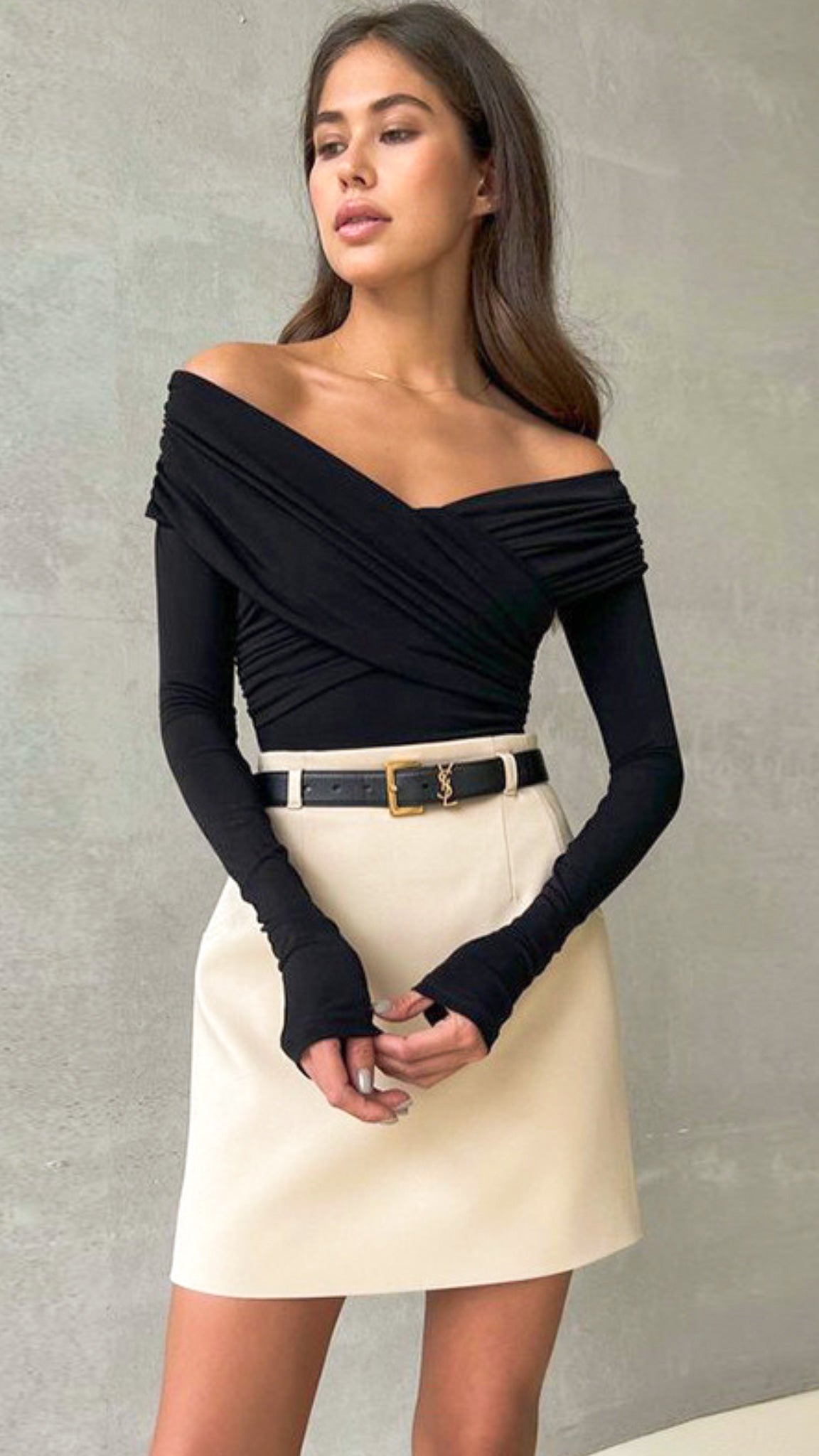Zyrelle | Women’s Off Shoulder Draped Long Sleeve Top