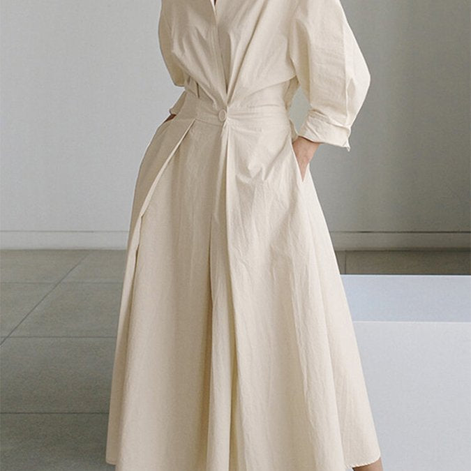 Sofia | Women’s Tailored Wrap Shirt Maxi Dress