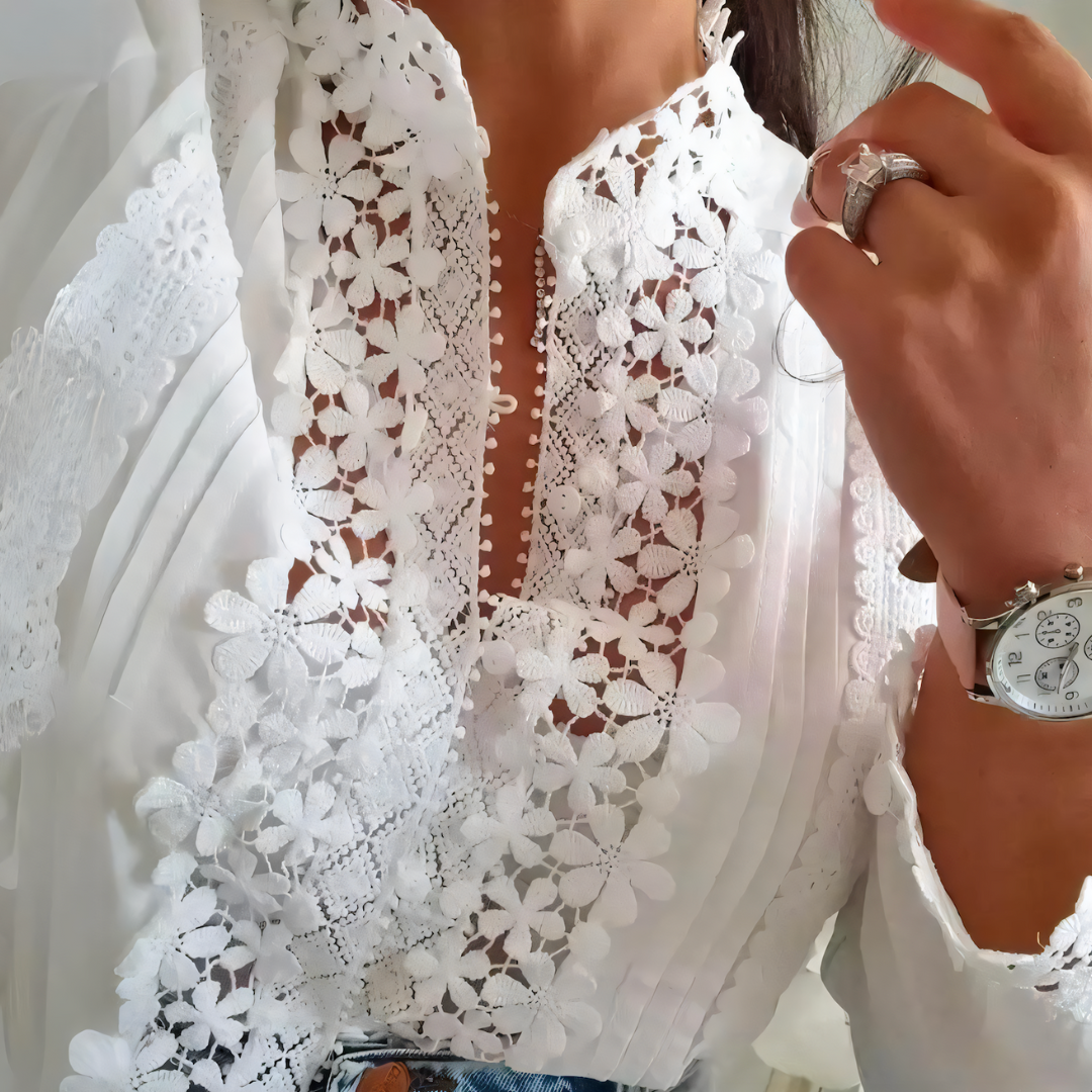 Sofia | Women’s Lace Panel Elegant Blouse