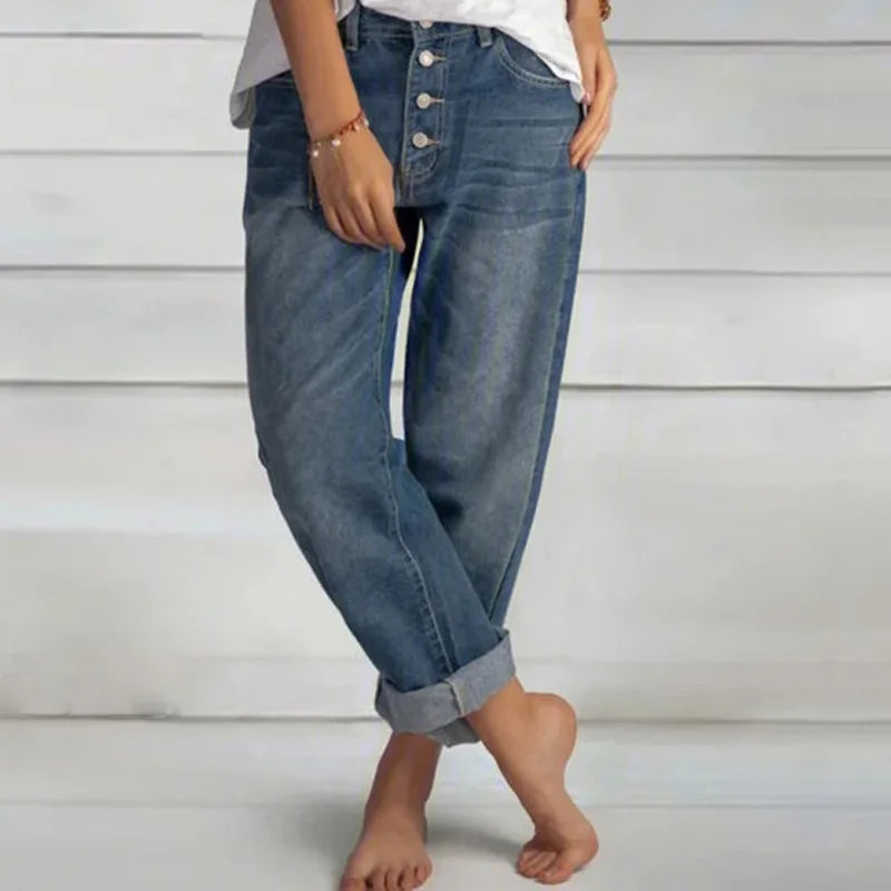 Solenne | Women’s High Waist Wide Leg Jeans