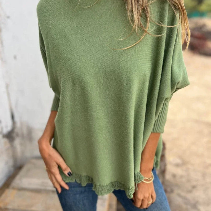 Nerisse | Women’s Relaxed Knit Batwing Sleeve Top