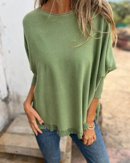 Nerisse | Women’s Relaxed Knit Batwing Sleeve Top