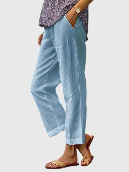 Women’s Straight Leg Pants – Relaxed Fit Ankle Sumemer Trousers