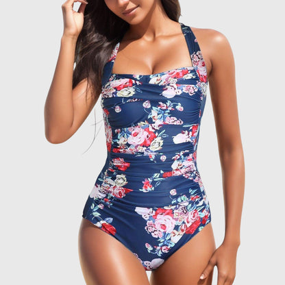 Zanlira | Women’s Tropical Square-Neck One-Piece Swimsuit