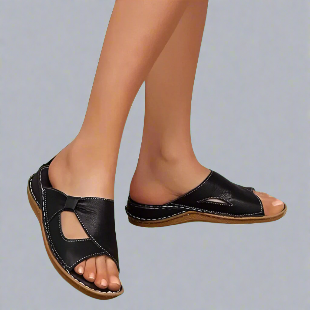 Velnarae | Women’s Slip-On Slides with Cut-Out Detail