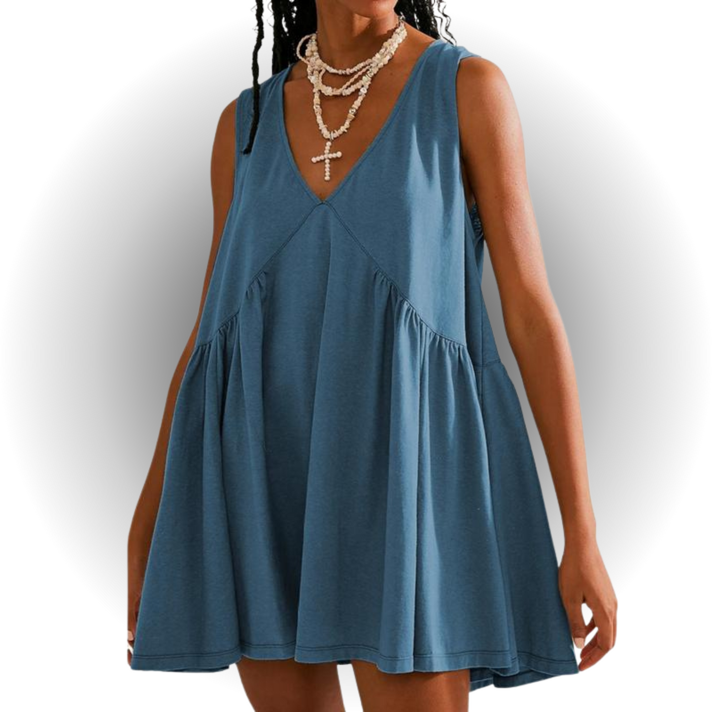 Thalisse | Women’s Sleeveless V-Neck Swing Mini Dress