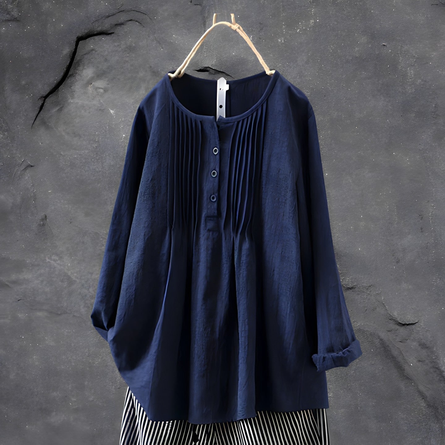 Marcelline | Women’s Pleated Button Front Relaxed Blouse