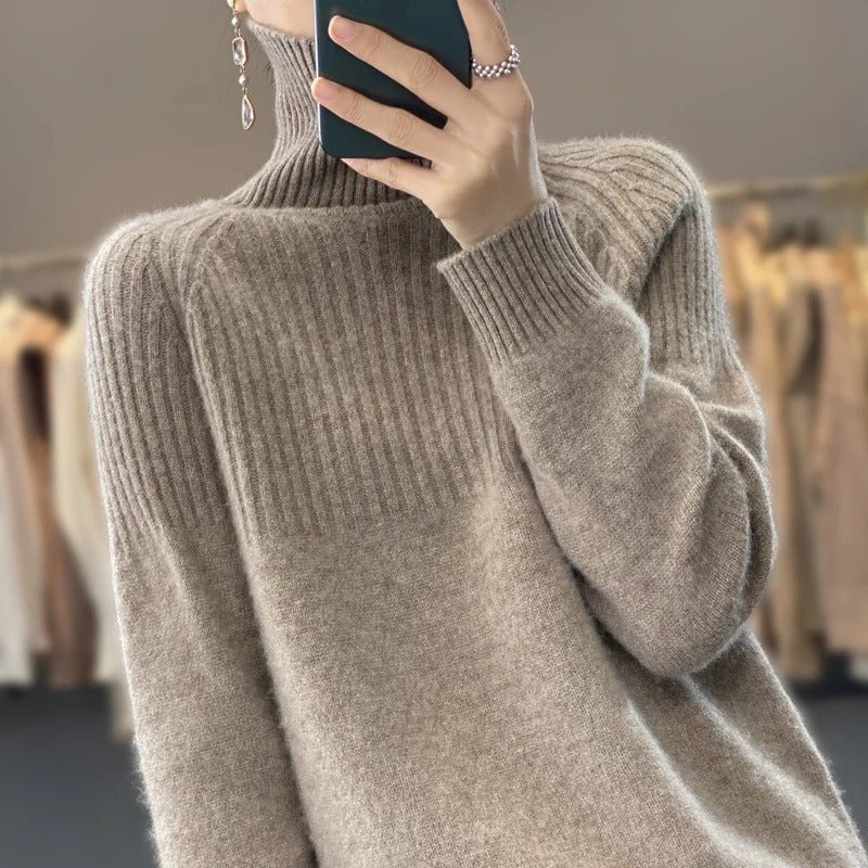 Turtleneck Knit Women Sweater