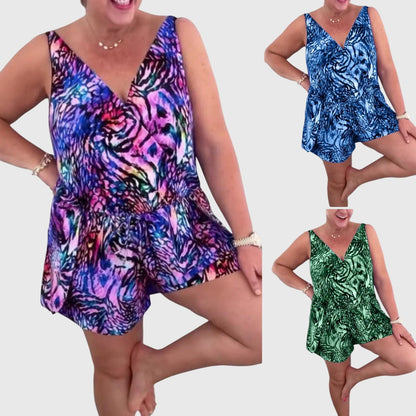 Liorenna | Women’s Printed Wrap-Front Summer Playsuit