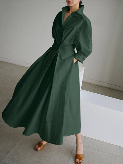 Sofia | Women’s Tailored Wrap Shirt Maxi Dress