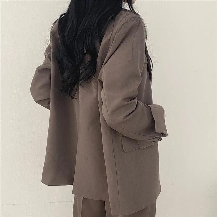 Women’s Elegant Evening Set – Tailored Blazer and Wide Leg Pants