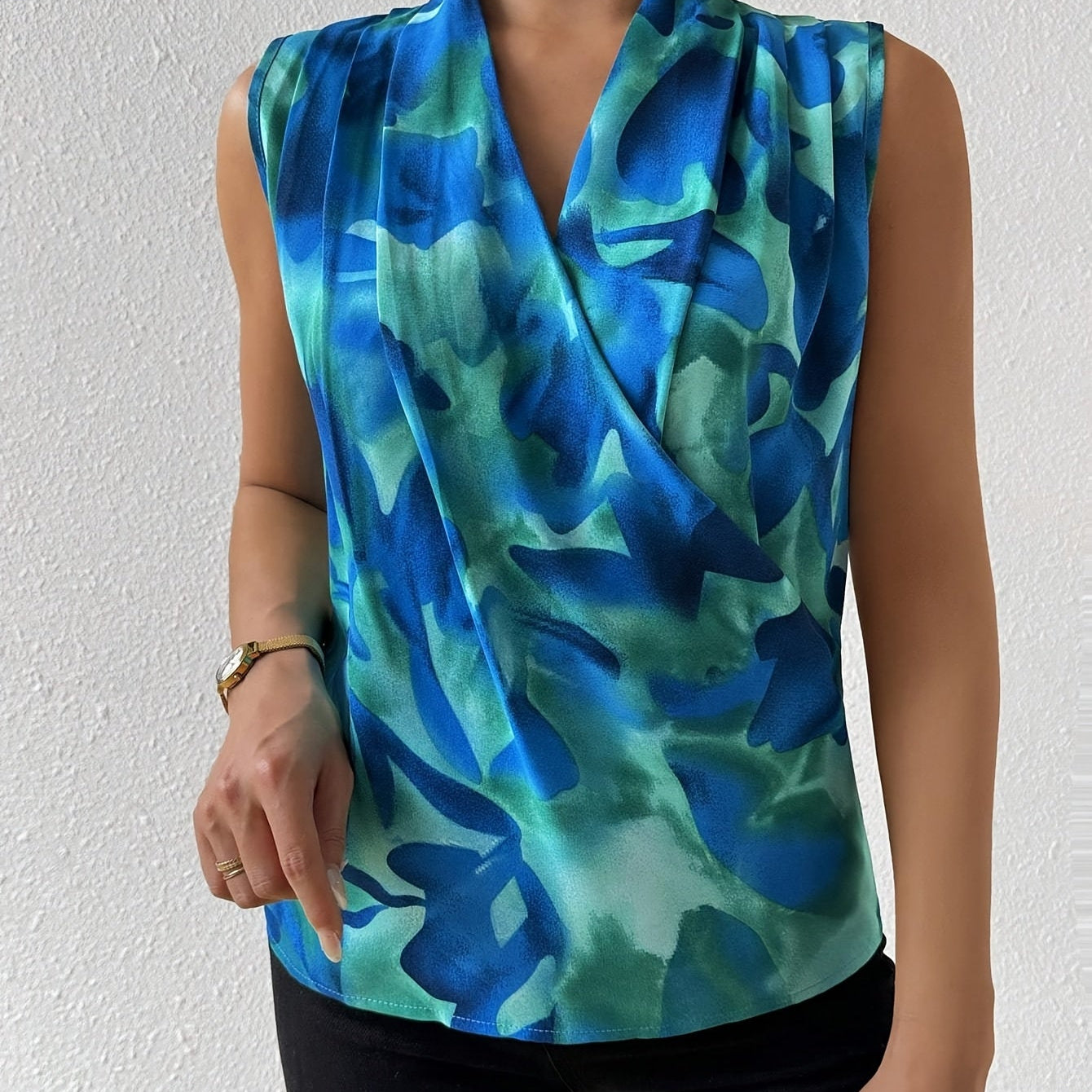 Selmira | Women’s Sleeveless Floral Wrap Top