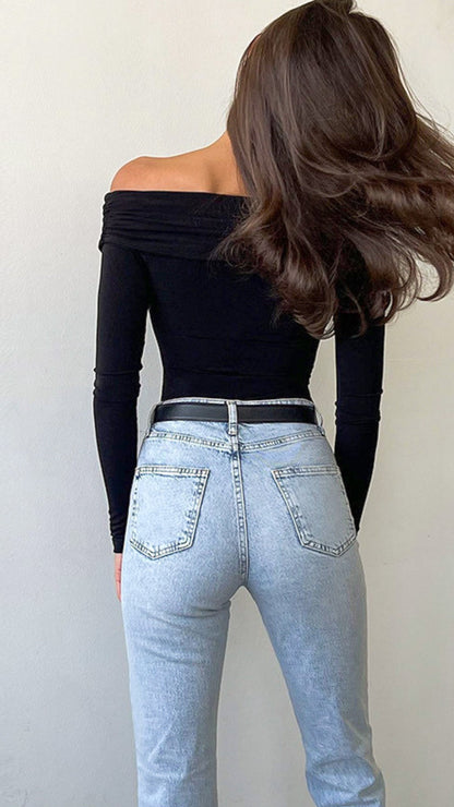 Zyrelle | Women’s Off Shoulder Draped Long Sleeve Top