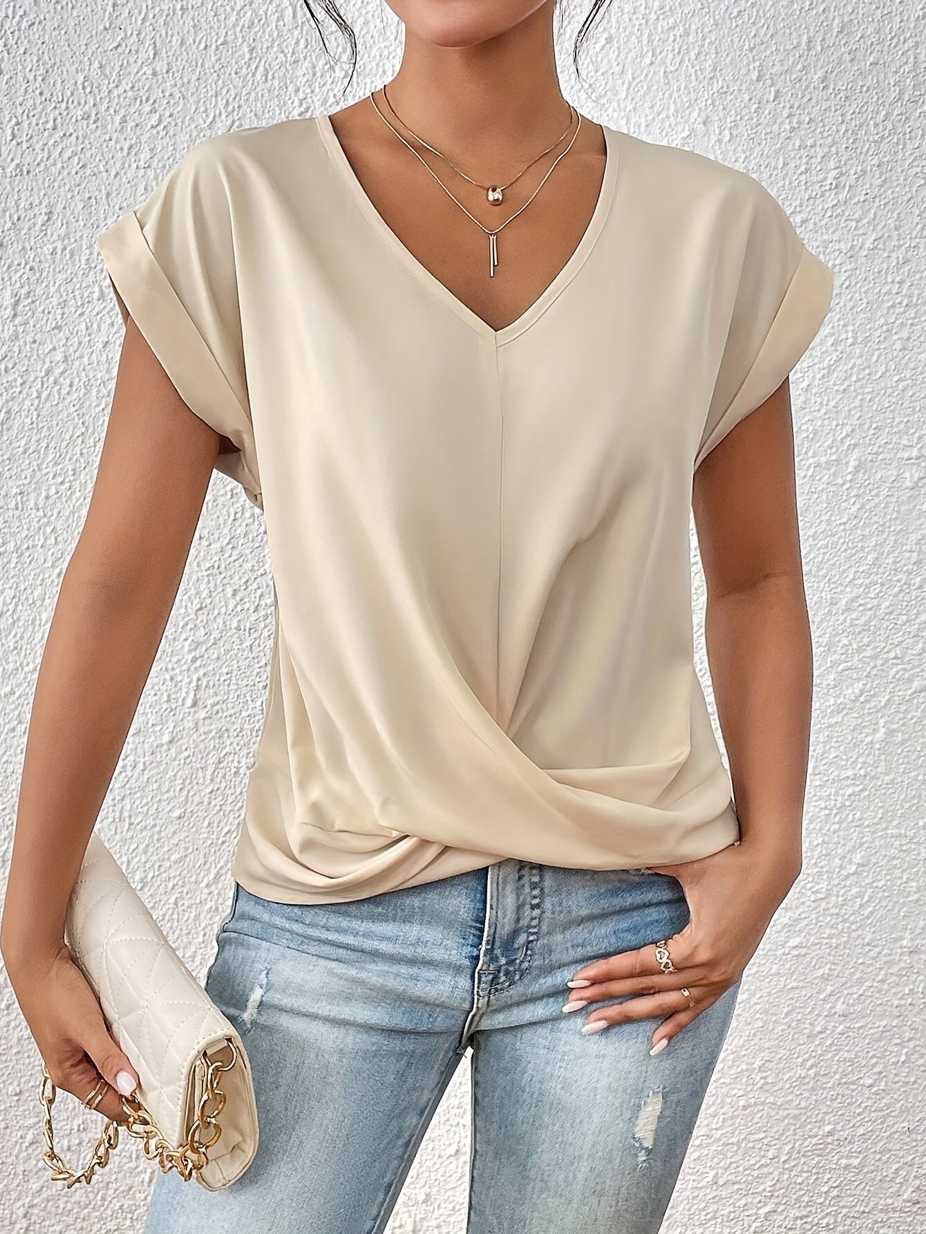 Luna | Women’s V-Neck Wrap Front Summer Top