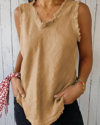 Zyrelle | Women’s Frill Trim Sleeveless Summer Top