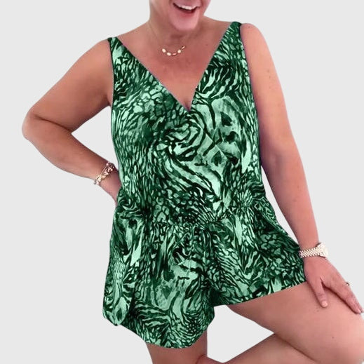 Liorenna | Women’s Printed Wrap-Front Summer Playsuit