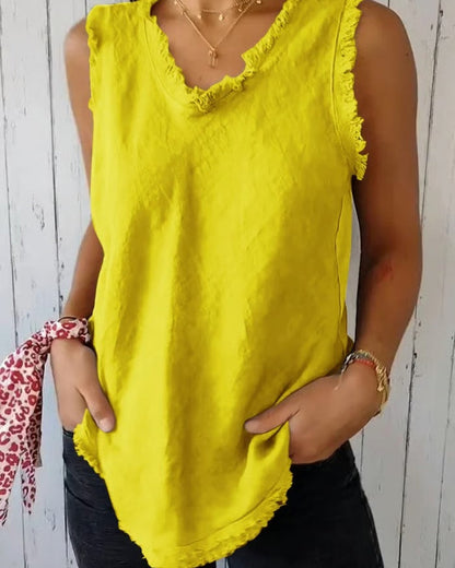 Zyrelle | Women’s Frill Trim Sleeveless Summer Top