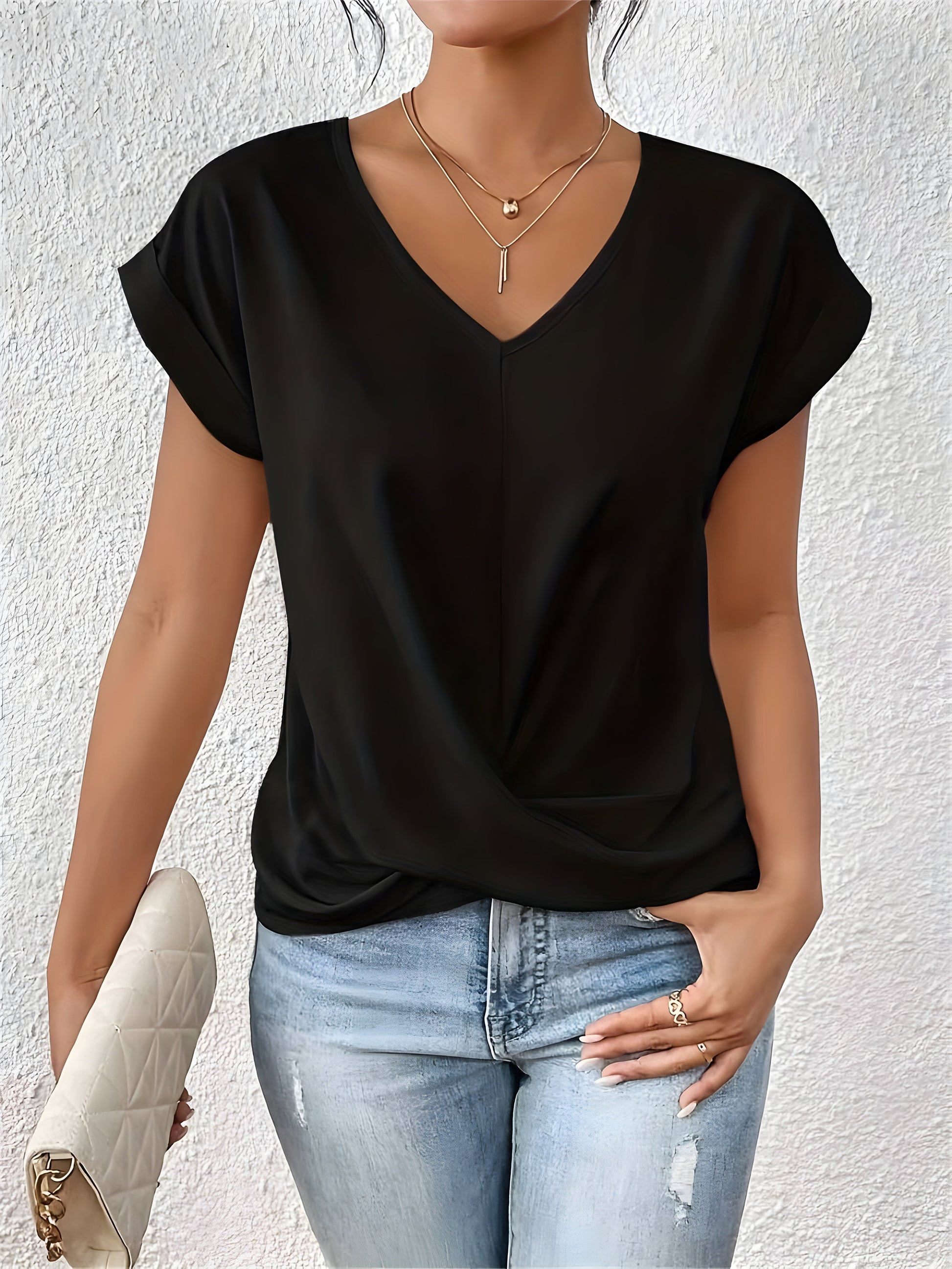 Luna | Women’s V-Neck Wrap Front Summer Top