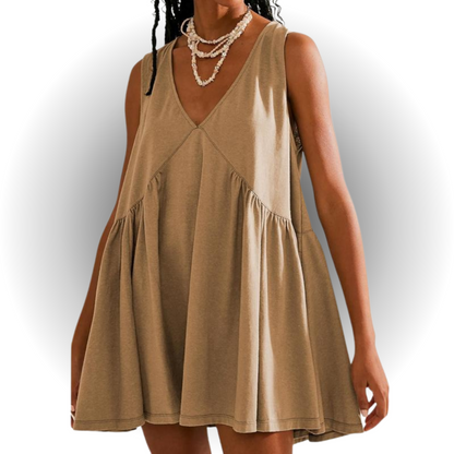 Thalisse | Women’s Sleeveless V-Neck Swing Mini Dress