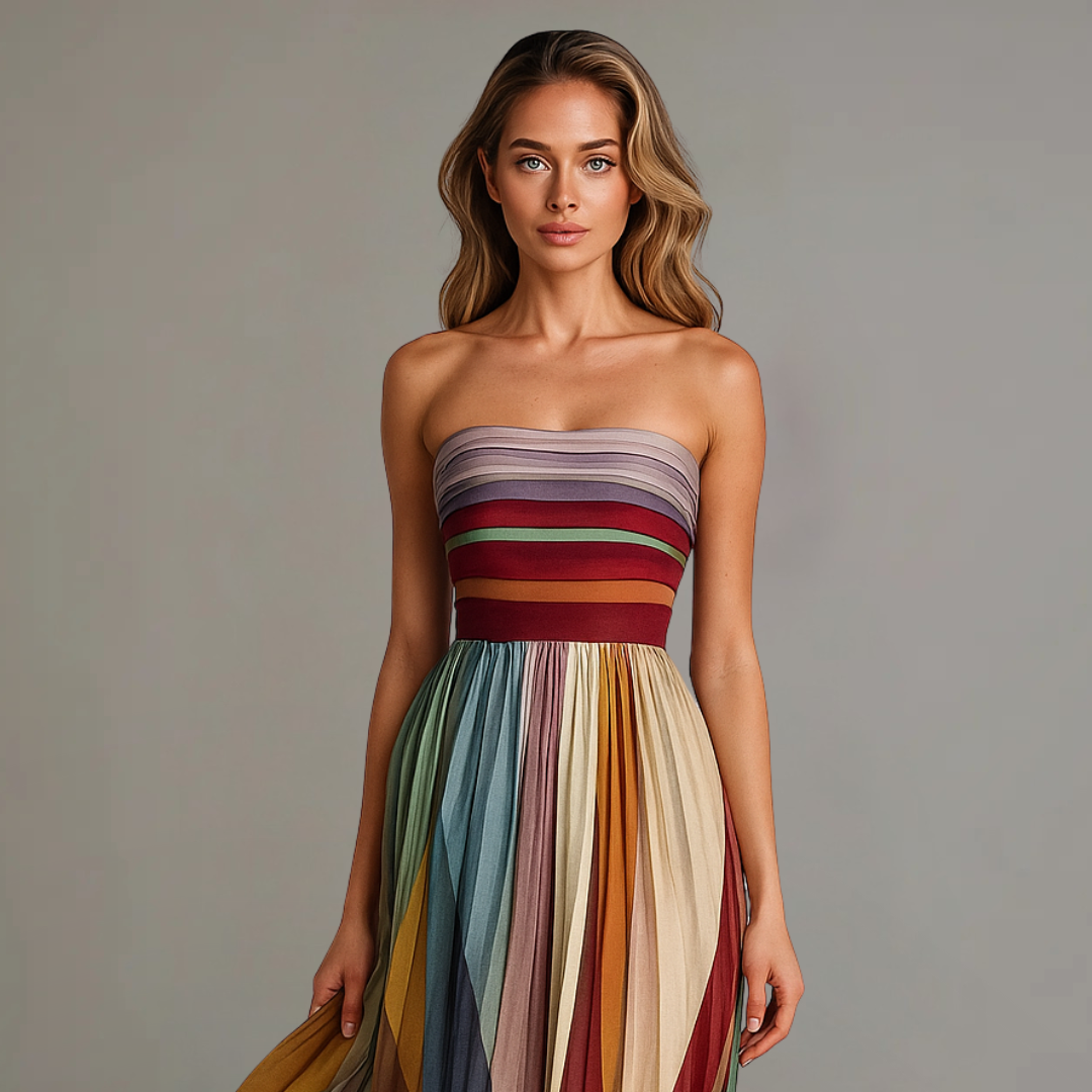 Women’s Pleated Maxi Dress – Elegant Style with Graceful Movement