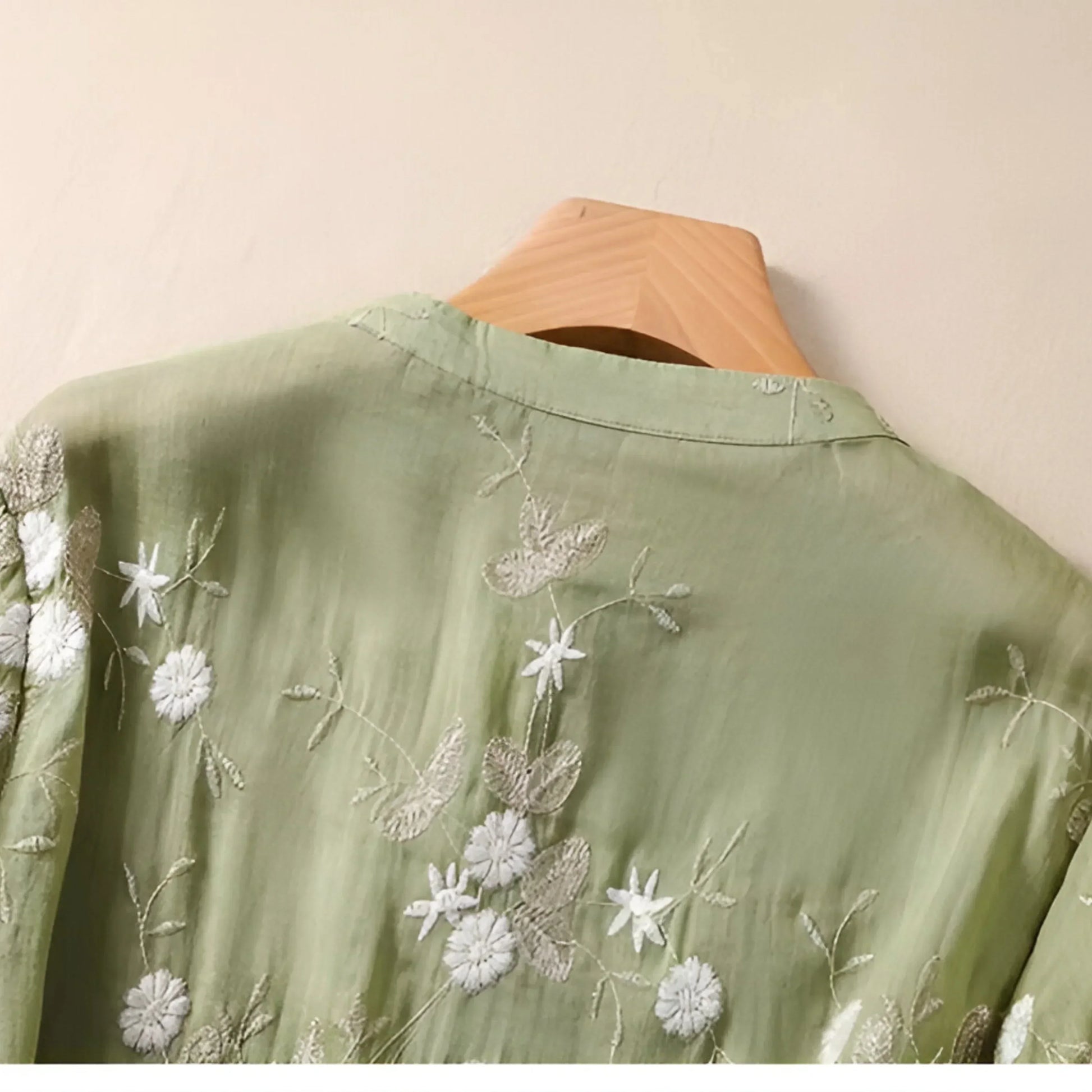 Avery | Lightweight Embroidered Summer Button Top