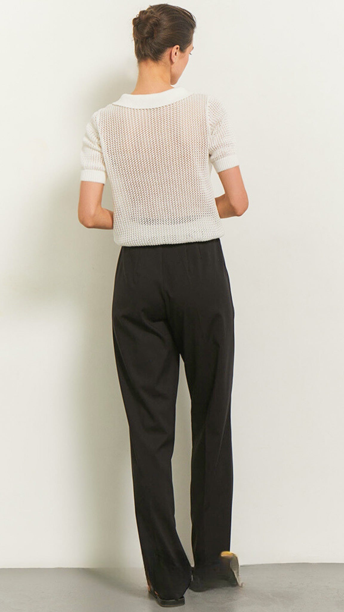 Tavielle | Women’s Textured Knit Short Sleeve Polo Top