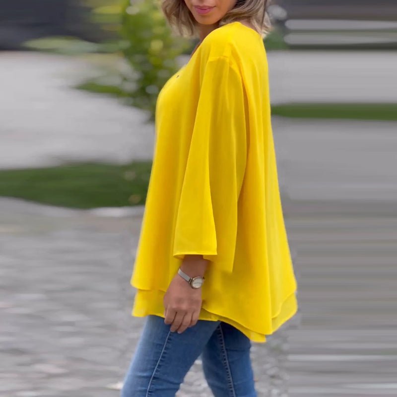Solmira | Women’s Relaxed Zip Front Tunic Blouse