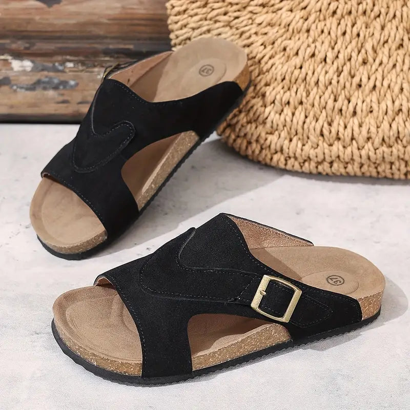 Casey | Supportive Summer Slide Sandals with Buckle Strap
