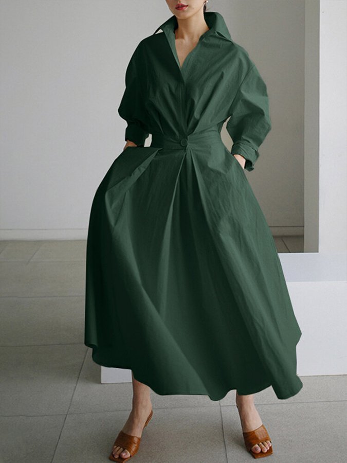 Sofia | Women’s Tailored Wrap Shirt Maxi Dress