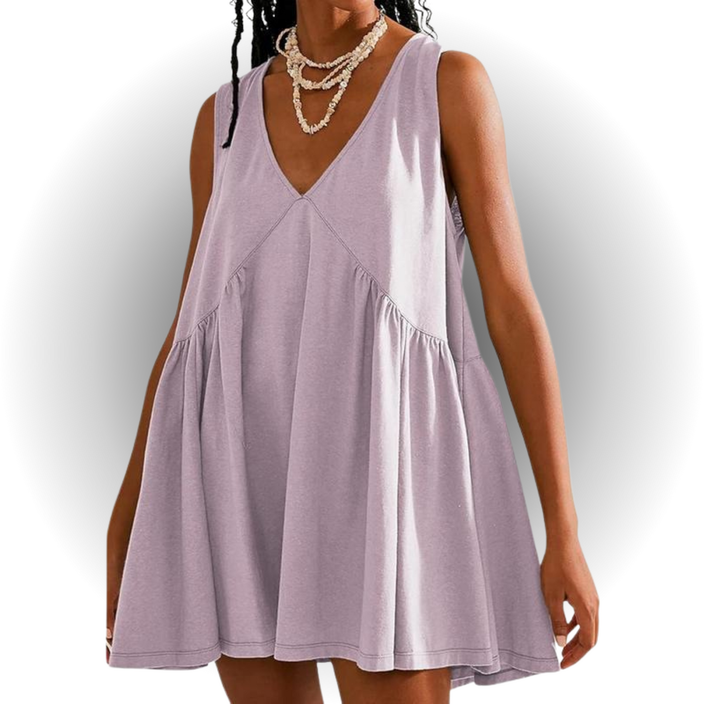 Thalisse | Women’s Sleeveless V-Neck Swing Mini Dress