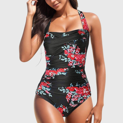 Zanlira | Women’s Tropical Square-Neck One-Piece Swimsuit