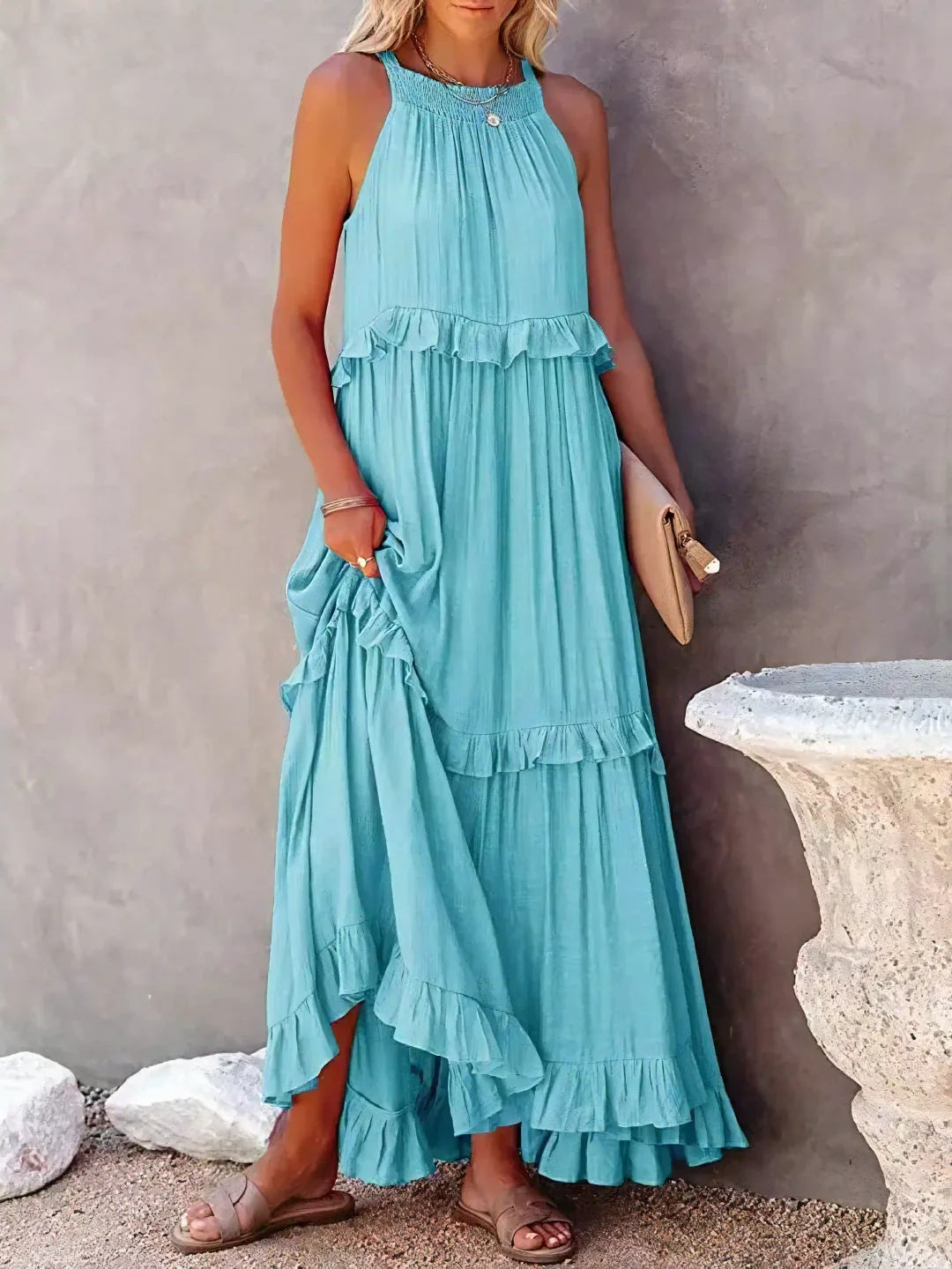 Elarisse | Women’s Sleeveless Tiered Maxi Dress
