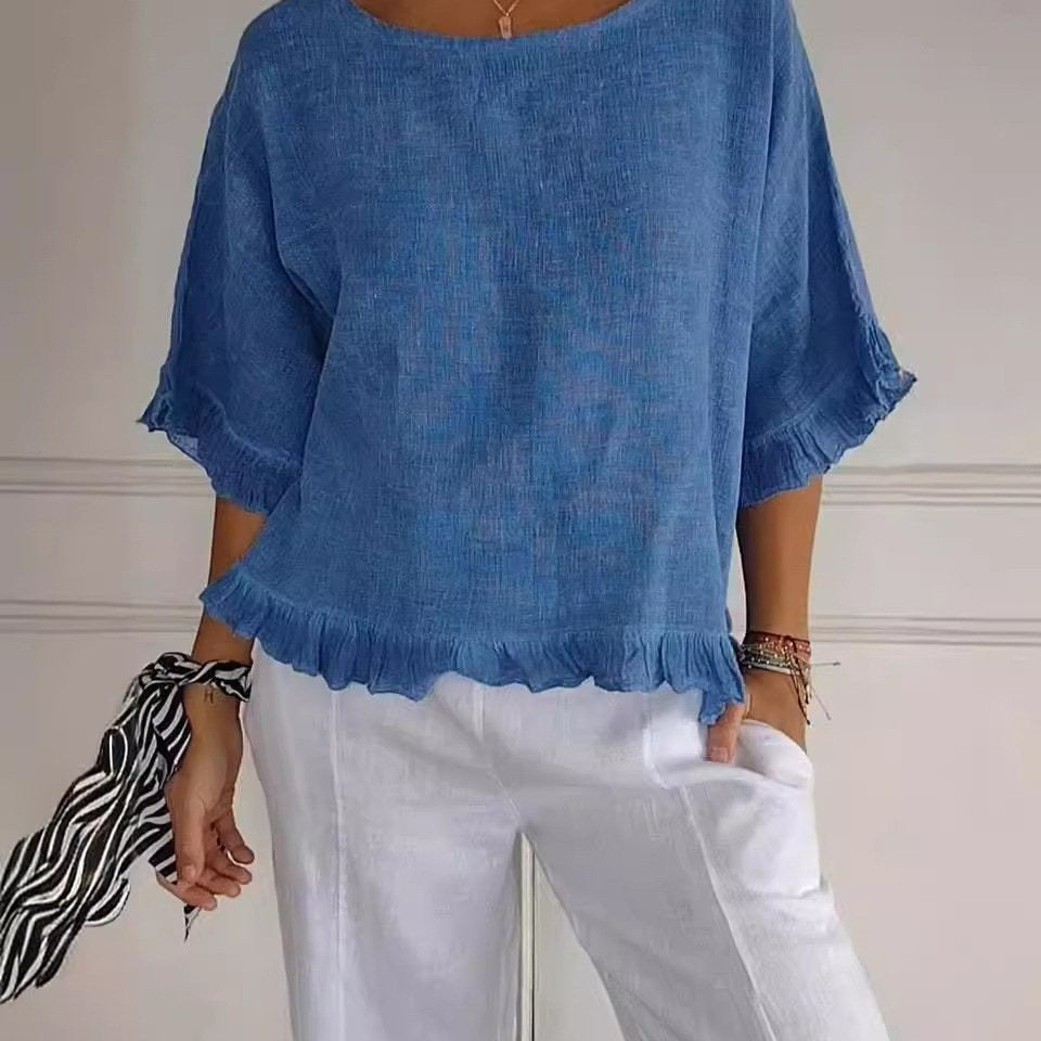 Orlena | Women’s Ruffle Hem Relaxed Blouse