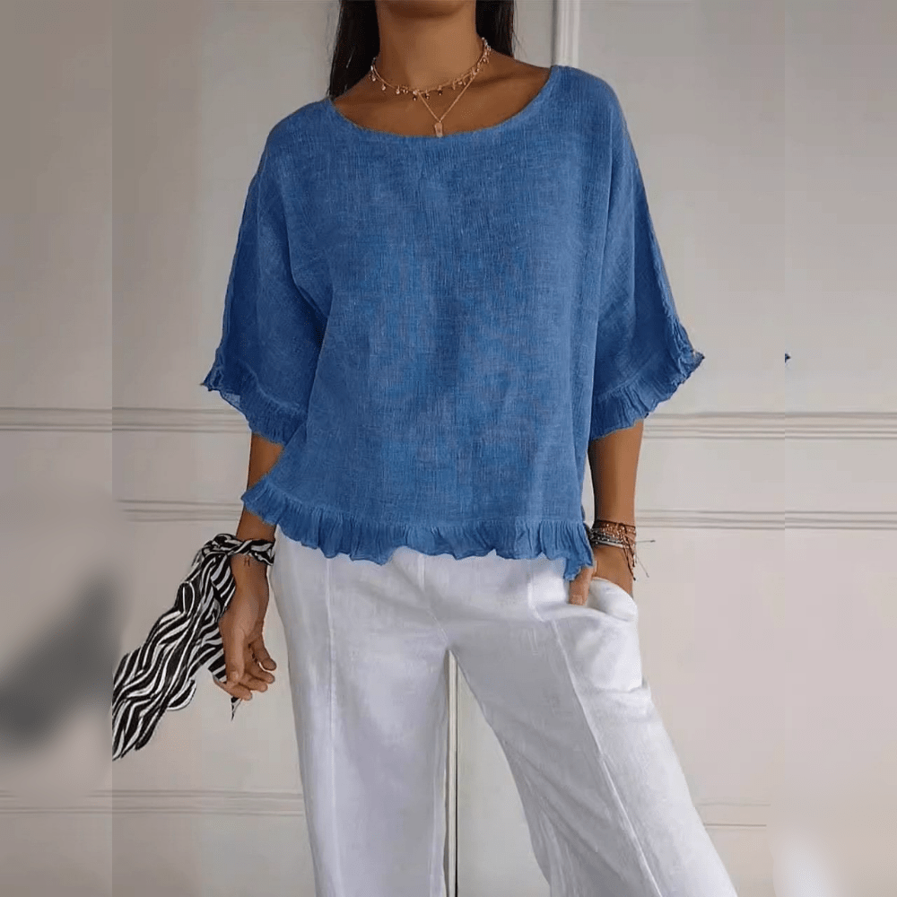 Orlena | Women’s Ruffle Hem Relaxed Blouse