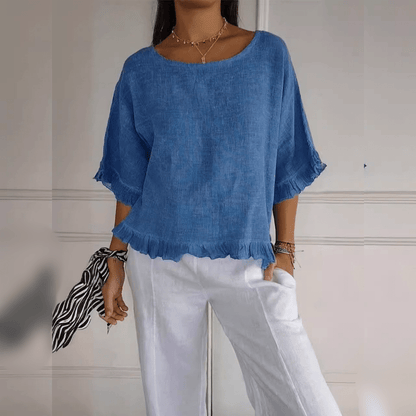 Orlena | Women’s Ruffle Hem Relaxed Blouse